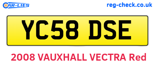 YC58DSE are the vehicle registration plates.