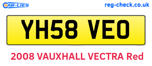 YH58VEO are the vehicle registration plates.