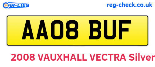 AA08BUF are the vehicle registration plates.