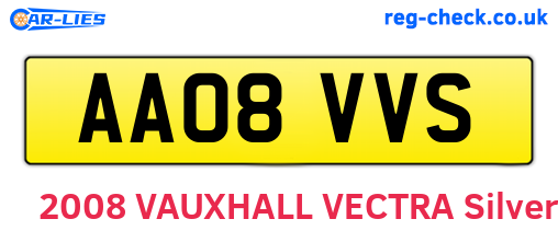 AA08VVS are the vehicle registration plates.