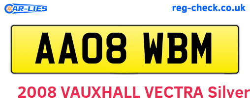 AA08WBM are the vehicle registration plates.