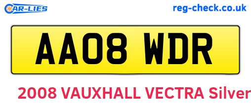 AA08WDR are the vehicle registration plates.