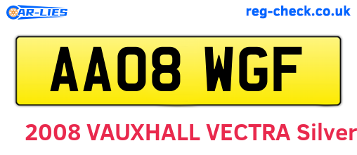 AA08WGF are the vehicle registration plates.