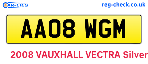 AA08WGM are the vehicle registration plates.