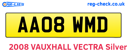 AA08WMD are the vehicle registration plates.