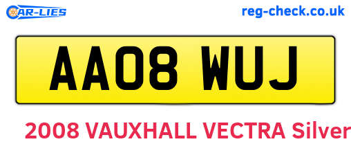 AA08WUJ are the vehicle registration plates.