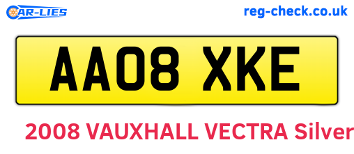 AA08XKE are the vehicle registration plates.