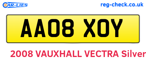 AA08XOY are the vehicle registration plates.