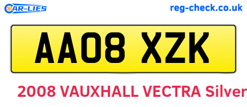 AA08XZK are the vehicle registration plates.