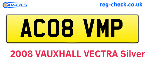AC08VMP are the vehicle registration plates.