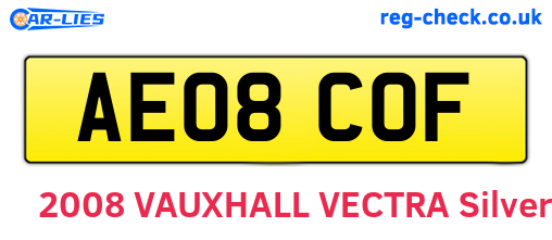AE08COF are the vehicle registration plates.