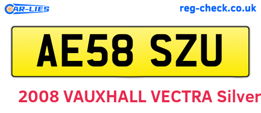 AE58SZU are the vehicle registration plates.