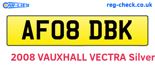 AF08DBK are the vehicle registration plates.