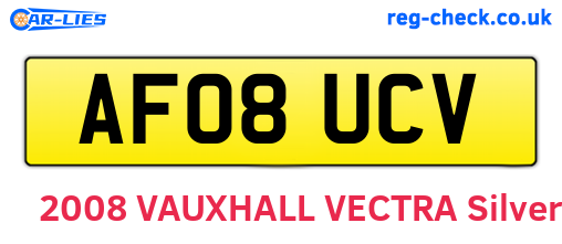 AF08UCV are the vehicle registration plates.