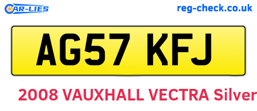 AG57KFJ are the vehicle registration plates.