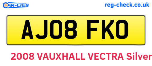 AJ08FKO are the vehicle registration plates.