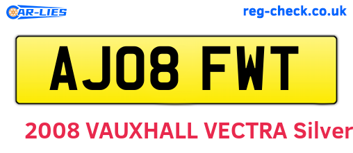 AJ08FWT are the vehicle registration plates.