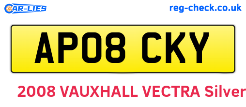 AP08CKY are the vehicle registration plates.