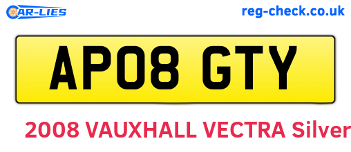 AP08GTY are the vehicle registration plates.