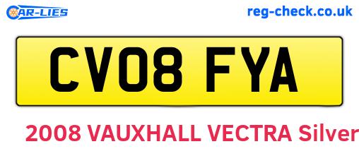 CV08FYA are the vehicle registration plates.