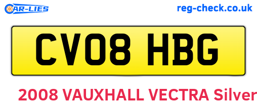 CV08HBG are the vehicle registration plates.