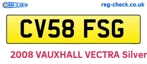 CV58FSG are the vehicle registration plates.