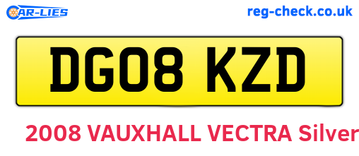 DG08KZD are the vehicle registration plates.