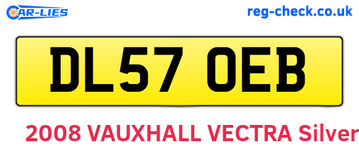 DL57OEB are the vehicle registration plates.