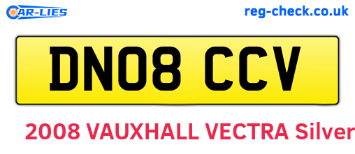 DN08CCV are the vehicle registration plates.