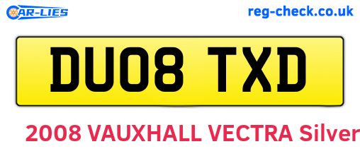 DU08TXD are the vehicle registration plates.
