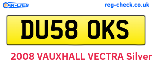 DU58OKS are the vehicle registration plates.