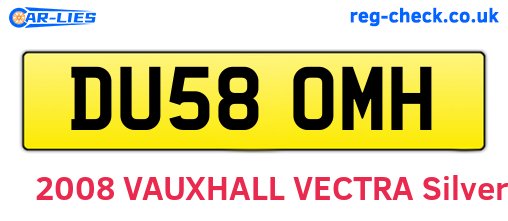 DU58OMH are the vehicle registration plates.