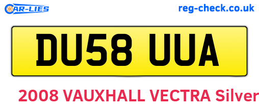 DU58UUA are the vehicle registration plates.
