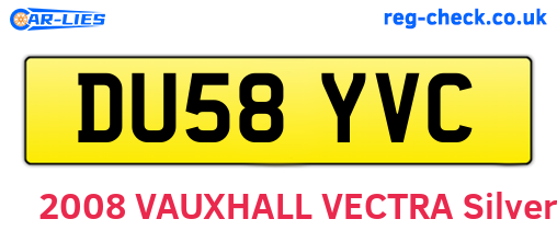 DU58YVC are the vehicle registration plates.