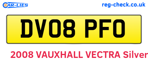DV08PFO are the vehicle registration plates.