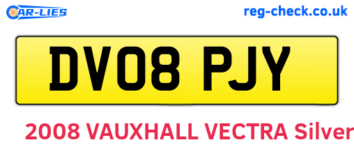 DV08PJY are the vehicle registration plates.