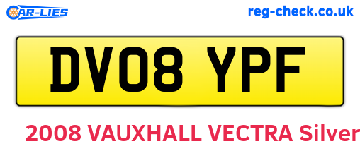 DV08YPF are the vehicle registration plates.