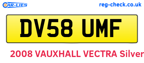 DV58UMF are the vehicle registration plates.