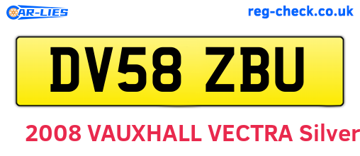 DV58ZBU are the vehicle registration plates.