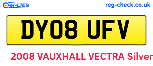 DY08UFV are the vehicle registration plates.