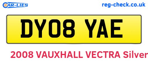 DY08YAE are the vehicle registration plates.
