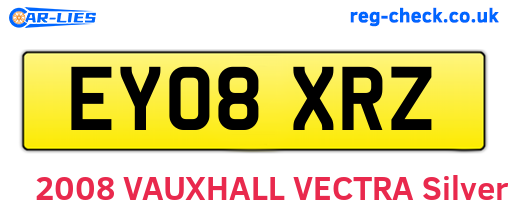 EY08XRZ are the vehicle registration plates.