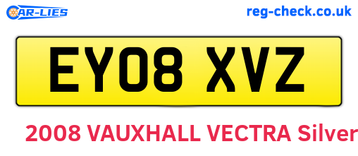 EY08XVZ are the vehicle registration plates.