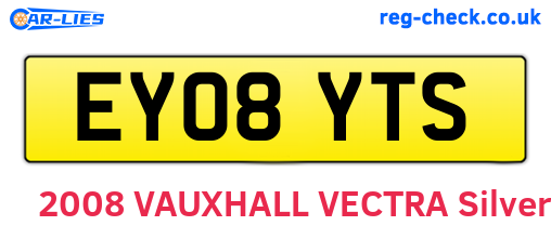 EY08YTS are the vehicle registration plates.