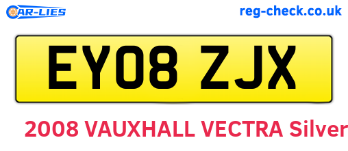 EY08ZJX are the vehicle registration plates.