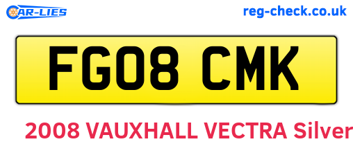 FG08CMK are the vehicle registration plates.
