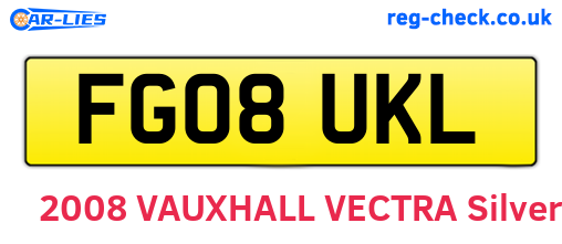 FG08UKL are the vehicle registration plates.