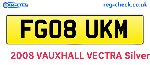 FG08UKM are the vehicle registration plates.