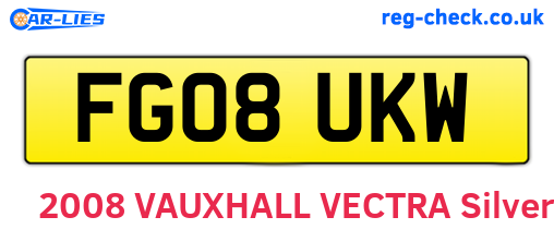FG08UKW are the vehicle registration plates.