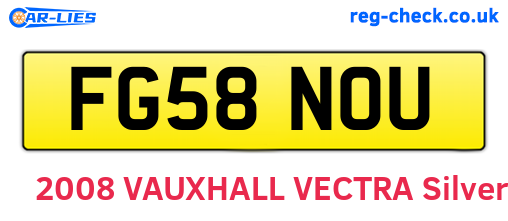 FG58NOU are the vehicle registration plates.